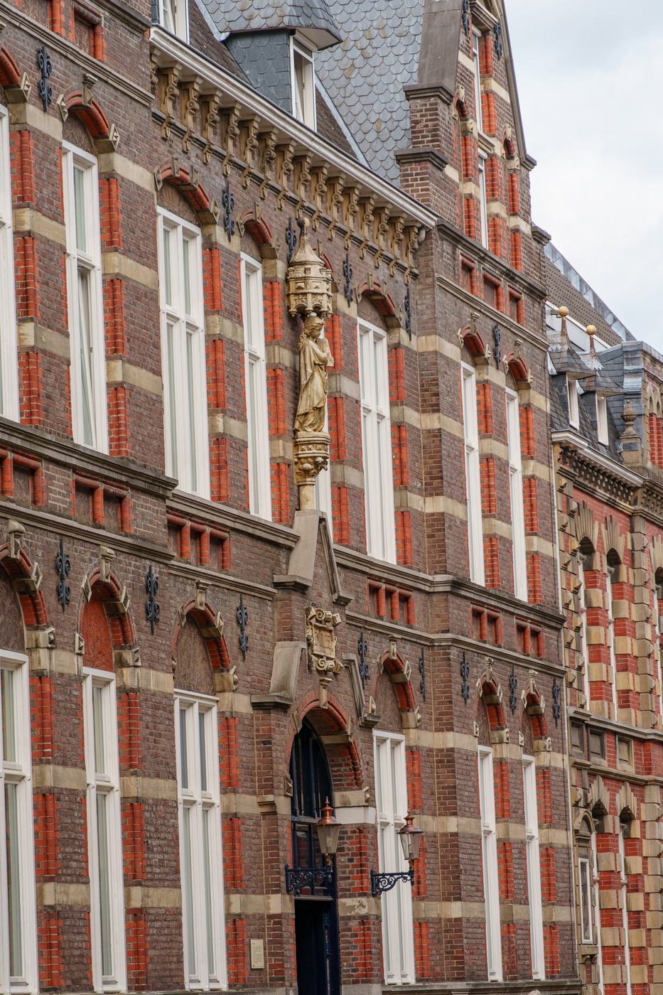 A municipal building on a canal