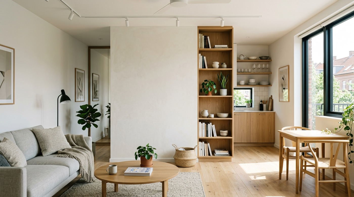 Studio apartment in natural light